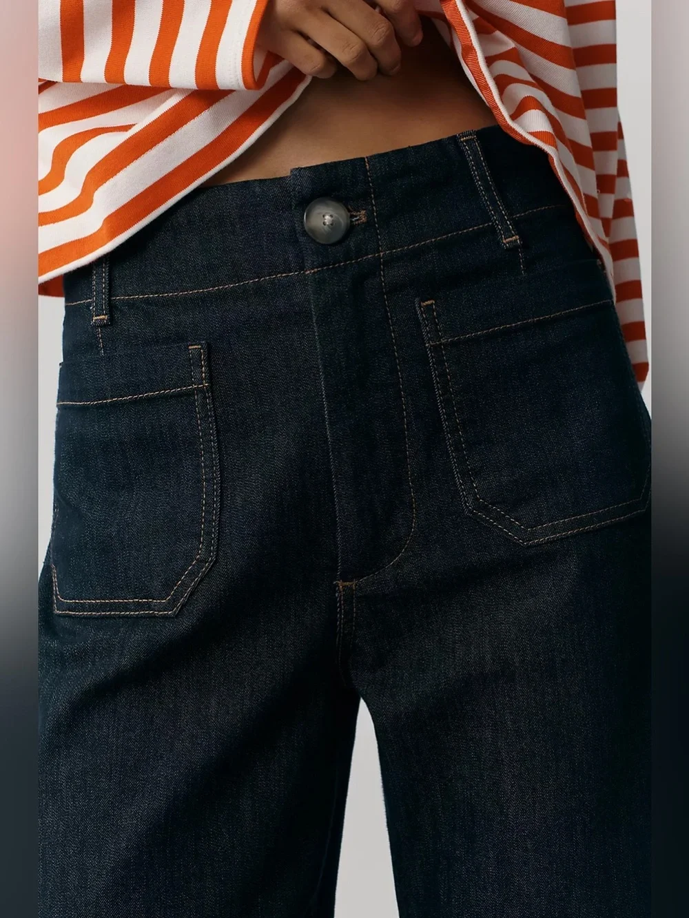Anthropologie Maeve Colette High-Rise Wide-Leg Cropped Jeans